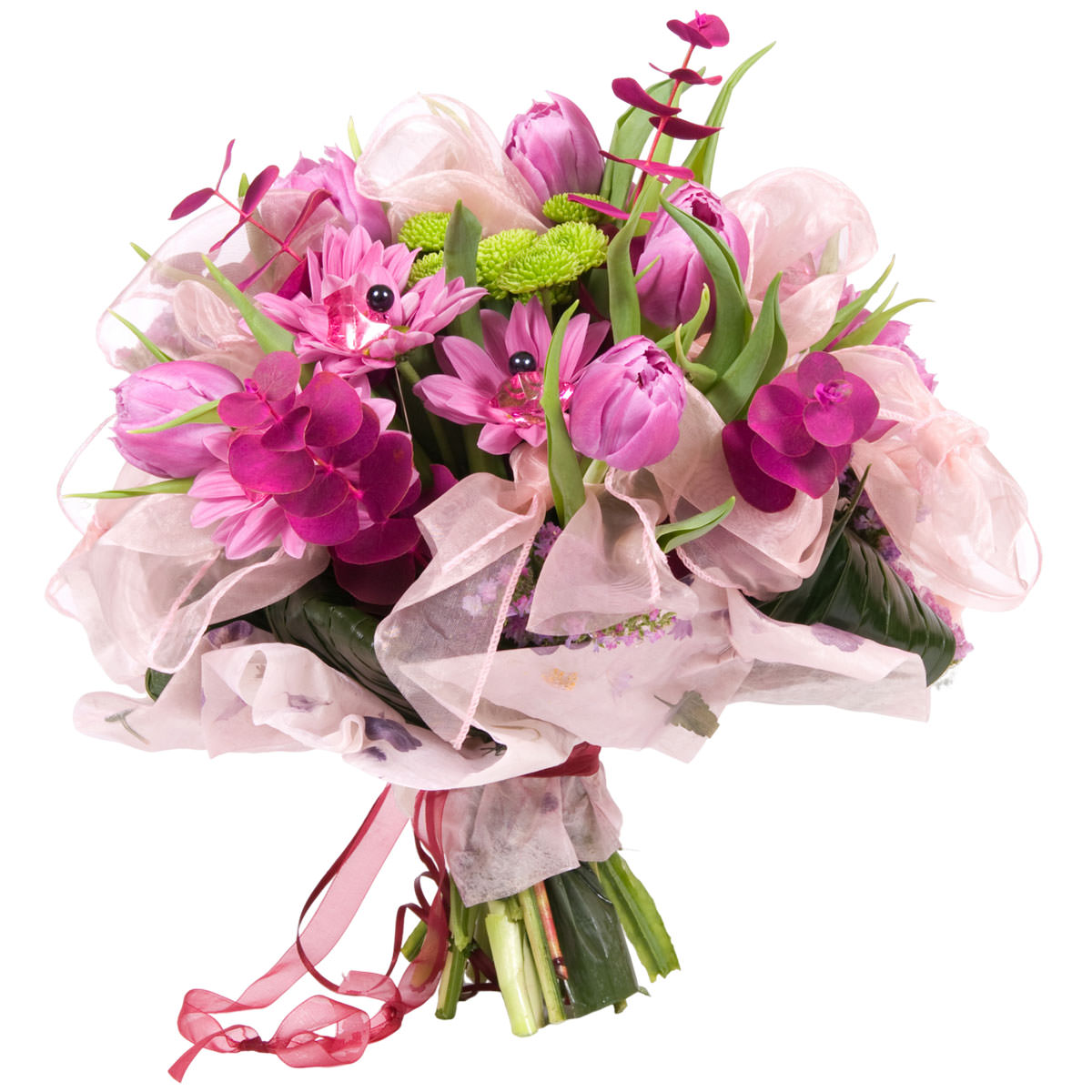 Свадебные букеты невесты с тюльпанами